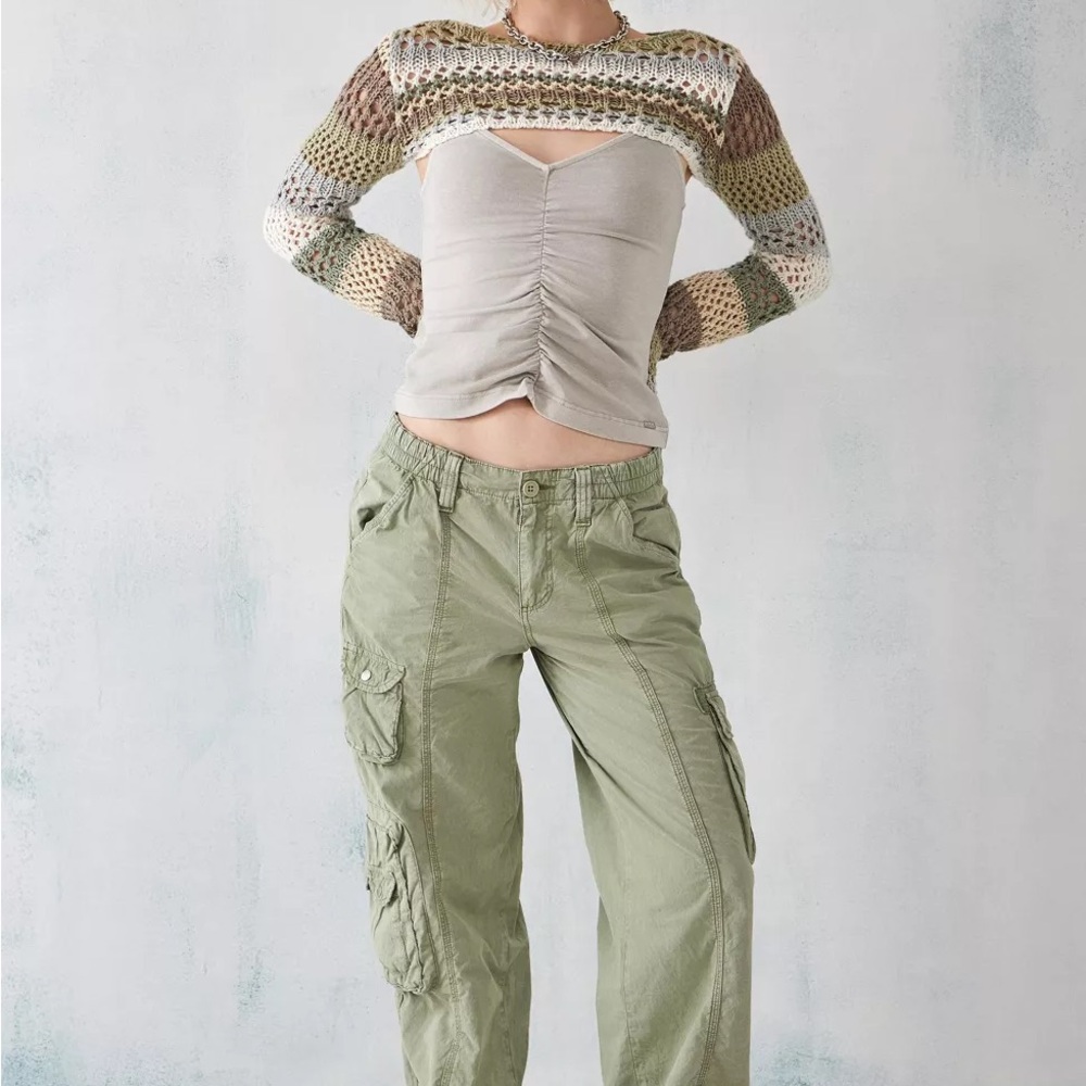BDG Khaki Y2K Multi-Pocket Cargo Pants, size M